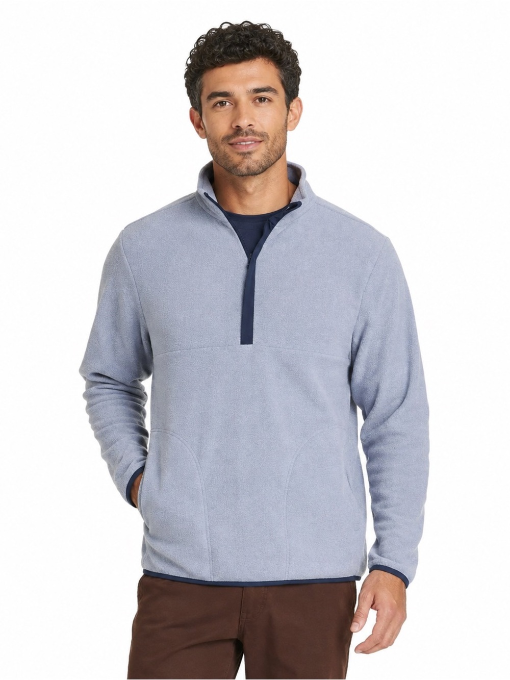 Goodfellow & Co Men's Polar Fleece Half Zip Sweatshirt Blue Size L